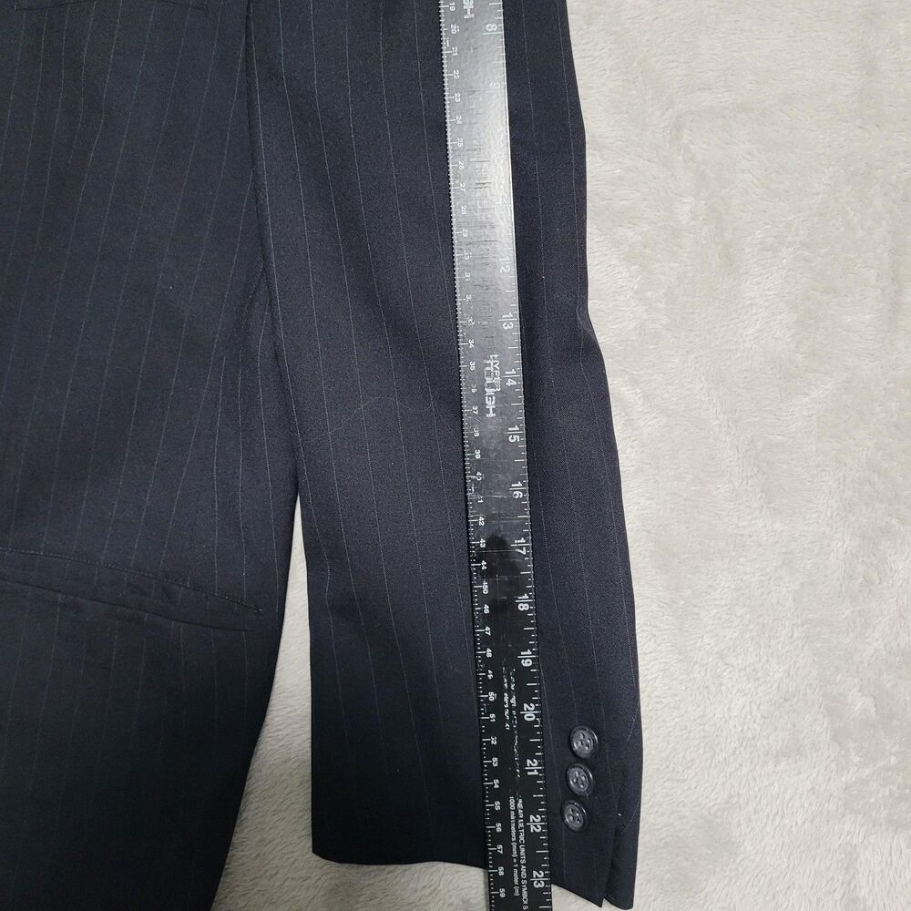 Brooks Brothers Suit Jacket Mens 44R Blue Pinstripe Wool 2 Button Brooksease USA - Picture 12 of 15